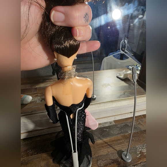 Elegant Black Sequin Gown with Pink Scarf - Picture 7 of 13